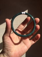Load image into Gallery viewer, 57.3mm Certified Type A 100% Natural light green/blue/gray Guatemala slim round cut Jadeite bangle BP223-1022