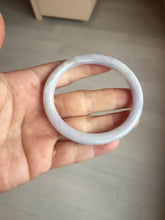Load image into Gallery viewer, 51.5mm certified 100% natural type A light purple white slim oval round cut jadeite jade bangle BL51-3528
