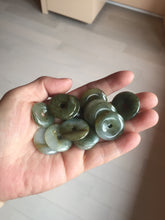 Load image into Gallery viewer, 22-25mm Type A 100% Natural dark green/white/yellow /gray/black Jadeite Jade Safety Guardian Button donut Pendant group PB49 (Add-on items)