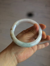 Load image into Gallery viewer, 61.2mm Certified Type A 100% Natural light green/white/brown/purple Jadeite Jade bangle AH82-0480