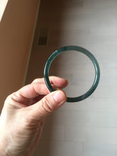 Load image into Gallery viewer, 58mm Certified Type A 100% Natural dark green/blue/gray Guatemala slim round cut Jadeite bangle PD179-2482