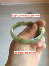 Load image into Gallery viewer, 51-52mm certificated Type A 100% Natural light green/yellow/brown thin Jadeite Jade bangle AZ54