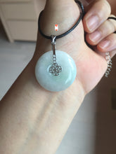 Load image into Gallery viewer, 23-26mm Type A 100% Natural light purple green yellow white Jadeite Jade Safety Guardian Button donuts Pendant group BP65