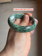Load image into Gallery viewer, 51-60mm Certified Type A 100% Natural green/dark green Jadeite Jade bangle group F128