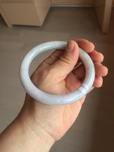 Load image into Gallery viewer, 59.5mm certified 100% natural light green/white/purple round cut jadeite jade bangle BS38-(5572)