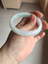Load image into Gallery viewer, 47.5mm certified 100% natural Type A icy watery green white  oval jadeite jade bangle BP46-9356