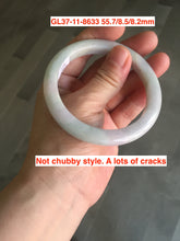 Load image into Gallery viewer, Sale! Type A 100% Natural light green/white chubby Jadeite Jade bangle with defects group GL37