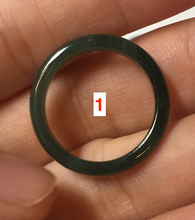 Load image into Gallery viewer, 17.5mm 7 1/4 100% natural type A icy watery green/blue icy watery Guatemala jadeite jade band ring group  BP78