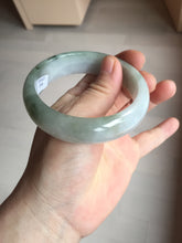 Load image into Gallery viewer, 57.5mm Certified 100% natural Type A dark green white gray chubby jadeite jade bangle AD118-2998