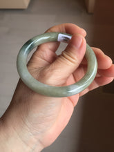 Load image into Gallery viewer, 54mm Certified Type A 100% Natural dark green gray round cut Jadeite bangle AU45-0896