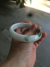 Load image into Gallery viewer, 60mm certified type A 100% Natural sunny green/dark green/white jadeite jade bangle BG25-1719