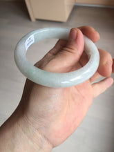 Load image into Gallery viewer, 56.8mm Certified Type A 100% Natural sunny green/white Jadeite Jade bangle BP50-3874