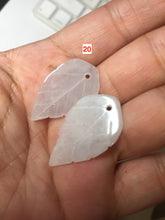 Load image into Gallery viewer, 100% natural type A white purple green yellow jadeite jade leaf pair pendant/earring group BP156