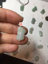 Load image into Gallery viewer, 100% natural type A icy watery jadeite jade green/white 3D PiXiu(貔貅) pendant group necklace F160