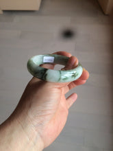 Load image into Gallery viewer, 54mm certified 100% natural Type A green/dark green/white/brown jungle camouflage color  jadeite jade bangle BG22-1726