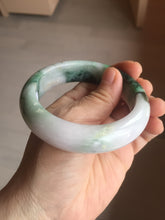 Load image into Gallery viewer, 58mm Certified 100% natural Type A green/purple chubby jadeite jade bangle PB98-8975
