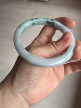 Load image into Gallery viewer, 58mm certificated Type A 100% Natural light green purple with green floating flowers Jadeite Jade bangle AS83-3016