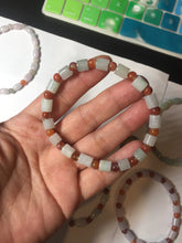 Load image into Gallery viewer, 100% natural type A icy watery light purple/green/white jadeite jade bead bracelet BK109