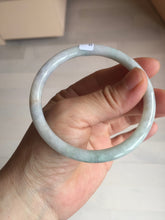 Load image into Gallery viewer, 58mm certified 100% natural type A light green/purple/white slim round cut jadeite jade bangle BN52-3126