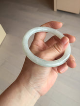 Load image into Gallery viewer, 58.9mm certified 100% natural type A icy watery light green white round cut jadeite jade bangle BS83-(1099)