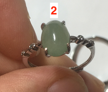 Load image into Gallery viewer, 100% natural type A icy watery green dark green four-prong jadeite jade ring group BP145