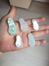 Load image into Gallery viewer, 100% Natural clear sunny green gray  jadeite jade golden fish Pendant group BP109