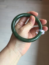 Load image into Gallery viewer, 60.4mm certified 100% Natural dark green/black nephrite Jade(碧玉) bangle HN11-1576