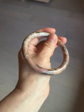 Load image into Gallery viewer, 58.9mm 100% natural pink brown black round cut rose stone (Rhodonite)bangle SY122