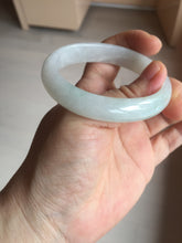 Load image into Gallery viewer, 47.5mm certified 100% natural Type A icy watery green white  oval jadeite jade bangle BP46-9356