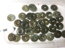 Load image into Gallery viewer, 22-25mm Type A 100% Natural dark green/white/yellow /gray/black Jadeite Jade Safety Guardian Button donut Pendant group PB49 (Add-on items)