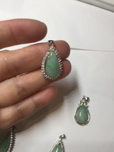 Load image into Gallery viewer, 100% natural type A sunny green jadeite jade water drop pendant necklace group PA111
