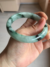 Load image into Gallery viewer, 56.5mm Certified Type A 100% Natural suny green dark green Jadeite Jade bangle BP33-8236