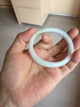 Load image into Gallery viewer, Shopify only 52mm certified type A 100% Natural sunny green/white/yellow oval jadeite jade bangle AR117-0264
