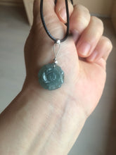 Load image into Gallery viewer, 100% Natural blue gray green  Guatemala jadeite Jade flower pendant group BH61