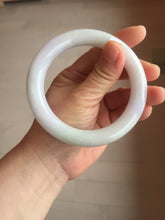 Load image into Gallery viewer, 60.5mm certified 100% natural light green/white/purple chubby round cut jadeite jade bangle BS39-8572