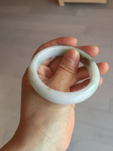 Load image into Gallery viewer, 52.2mm 100% natural certified sunny green/white(白底青) jadeite jade bangle BL34-5237
