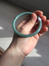 Load image into Gallery viewer, 59mm Certified Type A 100% Natural light green/blue/brown slim round cut Guatemala Jadeite bangle AA56-5836