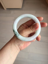 Load image into Gallery viewer, 60mm certified 100% natural light green/white/purple chubby round cut jadeite jade bangle BS40-8569