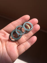 Load image into Gallery viewer, 15.7mm size 5 100% natural type A icy watery green/blue icy watery Guatemala jadeite jade band ring group BP87