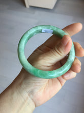 Load image into Gallery viewer, 59mm Certified Type A 100% Natural sunny green gray Jadeite Jade bangle PA126-9888