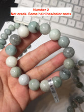 Load image into Gallery viewer, 13.2mm 100% natural type A dark green gray jadeite jade beads bracelet group AT103