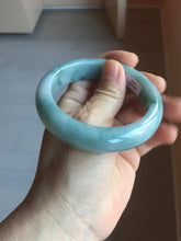Load image into Gallery viewer, 57mm Certified Type A 100% Natural green/blue with green floating flowers chubby Jadeite bangle PB238-9555