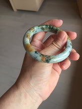 Load image into Gallery viewer, 53.2mm Certified type A 100% Natural green/yellow/brown autumn forest Jadeite bangle PD183-5698
