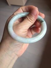 Load image into Gallery viewer, 54.2mm Certified type A 100% Natural light green white purple brown(FU LU SHOU) with green floating flowers round cut Jadeite bangle Q132-2859