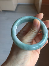 Load image into Gallery viewer, 53mm certified 100% natural Type A green white with green floating flowers chubby jadeite bangle PB241-9548