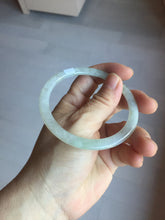 Load image into Gallery viewer, 58.2mm certified 100% natural type A light green white flat jadeite bangle PD28-5815