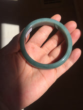 Load image into Gallery viewer, 57.5mm Certified Type A 100% Natural deep sea green/blue/gray/black Guatemala Jadeite bangle AY82-5765