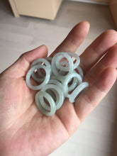 Load image into Gallery viewer, 100% natural type A icy watery light green/white jadeite jade band ring group R116