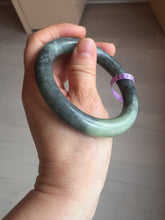 Load image into Gallery viewer, Sale! 100% Natural Certified 56 mm black/white (籽料青花) seed material round cut nephrite Jade bangle HHE105-5500