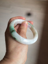 Load image into Gallery viewer, 57mm Certificated Type A 100% Natural white/sunny green/purple jadeite jade bangle C90-9145